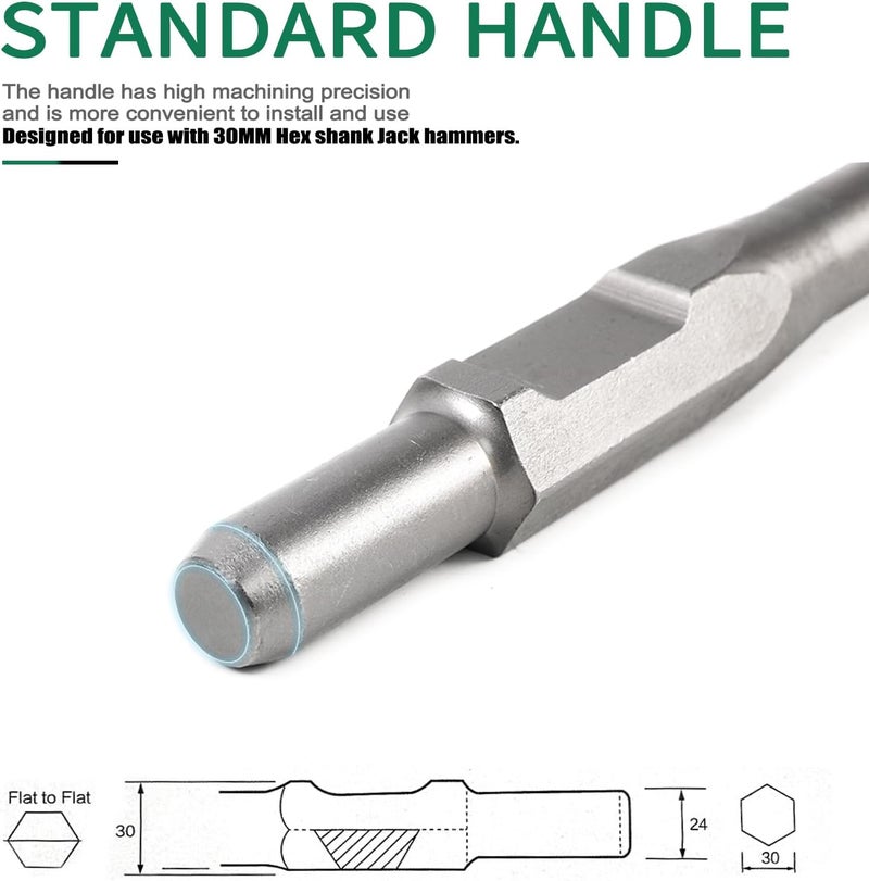 Monkey King Bar MonkeyKingBar- 16" Hex Chisel Self-Sharpening Bull Point Chisel- (30MM) Shank Electric Jack Hammer Drill Bits - Image 5